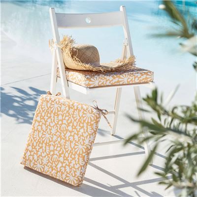 Galette de chaise petits motifs spécial extérieur