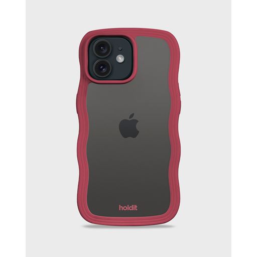 holdit Iphone 12/12 Pro Transparent Wavy Cover, Red Velvet/Transparent