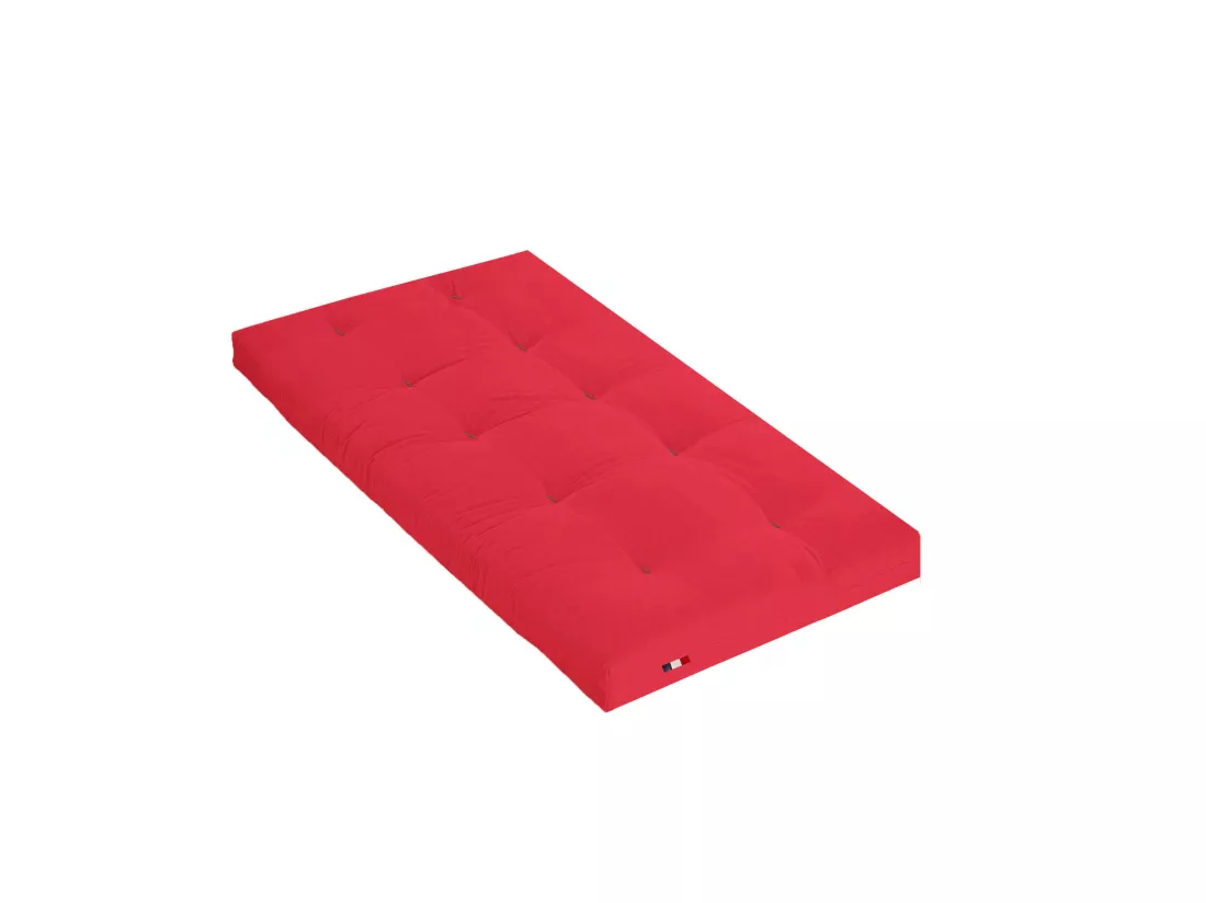 Matelas futon rouge en coton 90x190