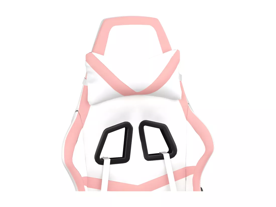 Chaise de jeu de massage avec repose-pied Blanc&Rose Similicuir