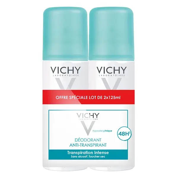 Desodorante Antitranspirante em Spray Vichy 48h, Pacote com 2 x 125ml