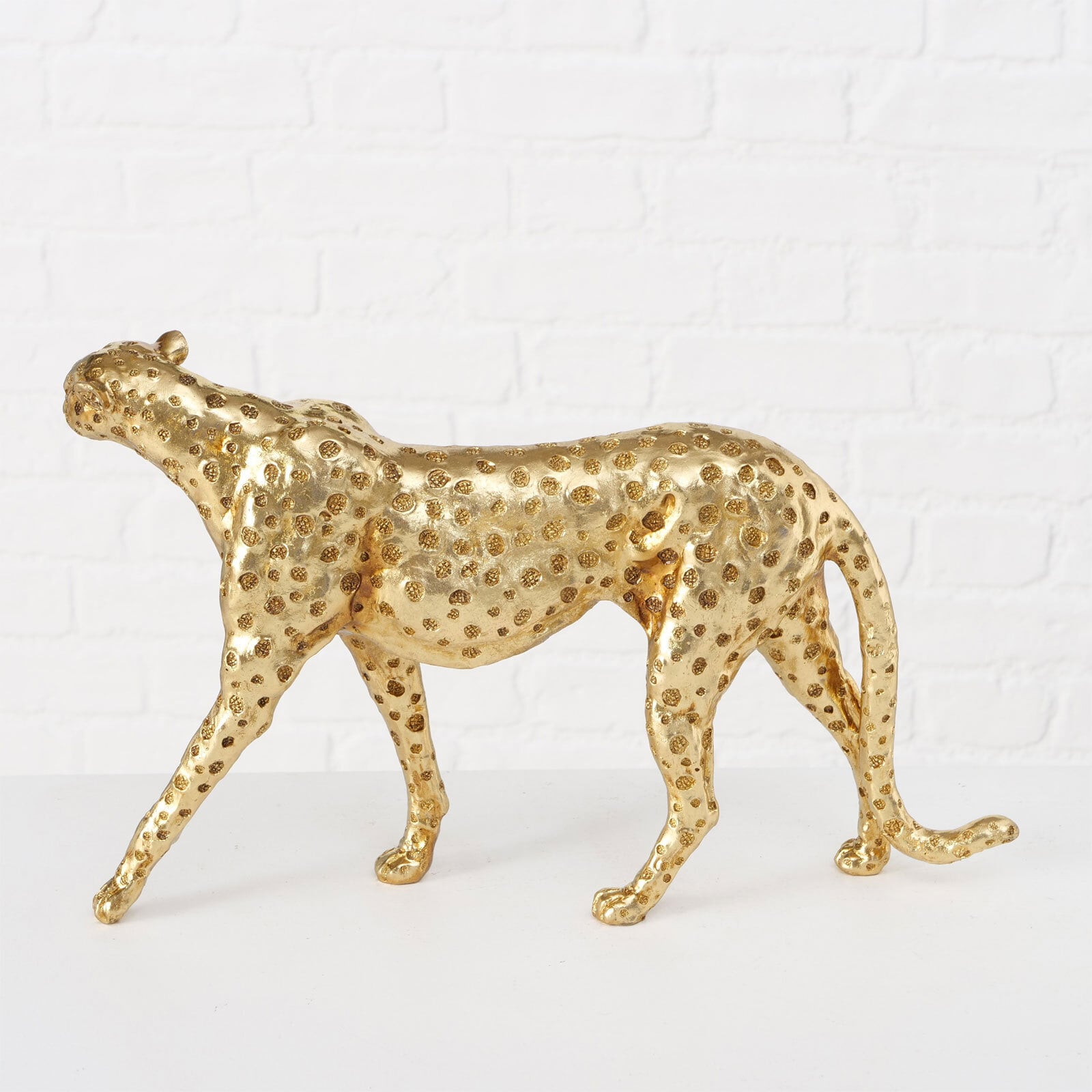 Dekofigur GEPARD 26 cm goldfarbig