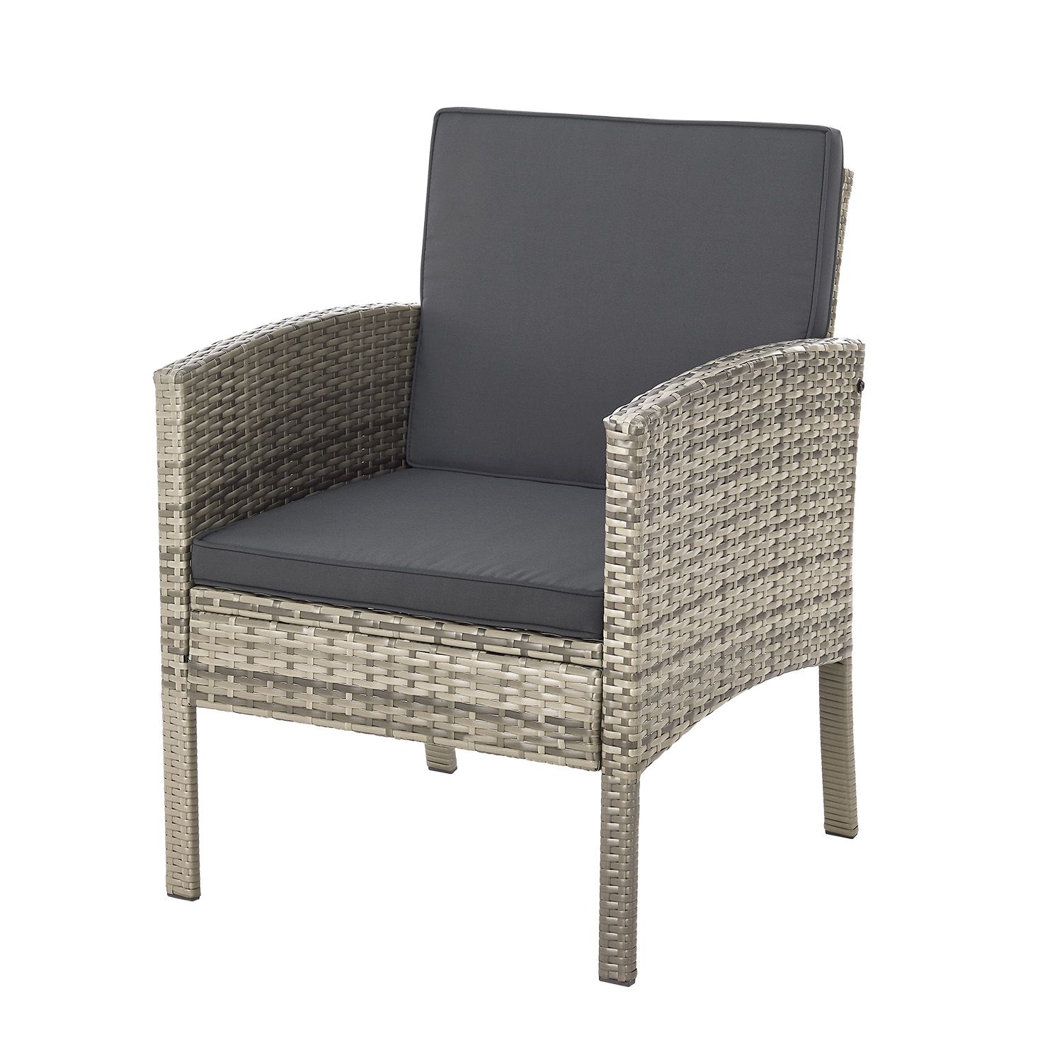 Juskys Polyrattan Gartenmöbel Sitzgruppe Turin Set 6 teilig - Outdoor Möbel mit Tisch – Lounge Grau