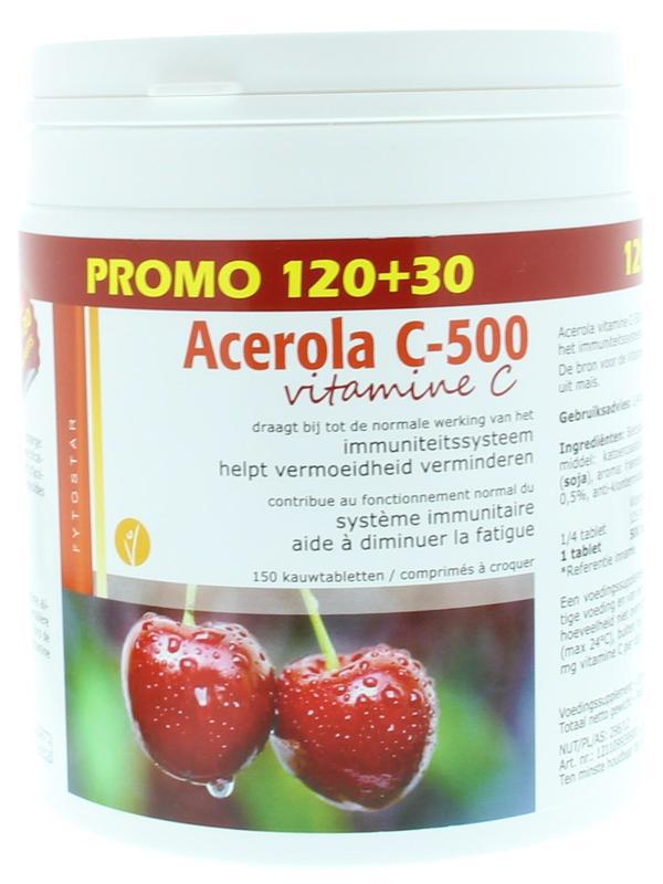 Fytostar Acerola vitamine C 500 kauw 150tab