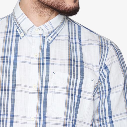 Signal Teis Check Slub Skjorte, Air Blue, XXL
