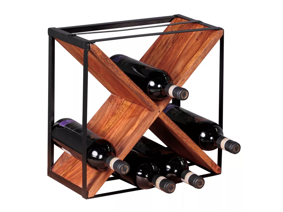 Casier à vin Bois Massif Porte-bouteilles de vin Range bouteilles 37 cm