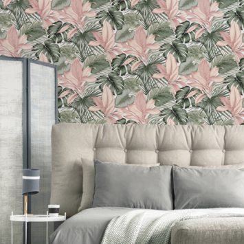 Vliesbehang Indra wit/groen 112048
