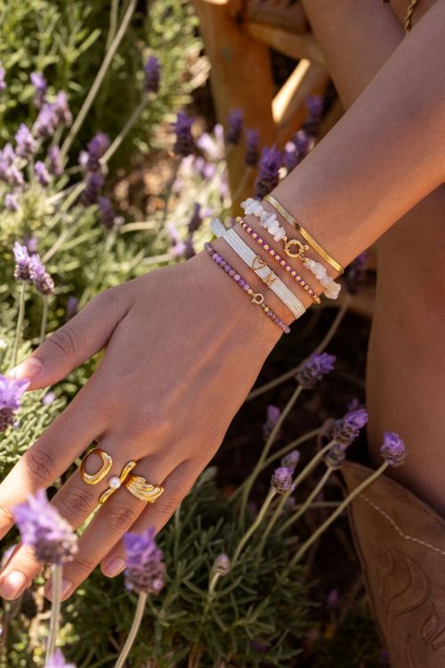Elastieken armband basic glitter
