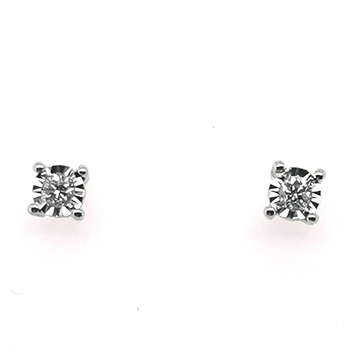 Boucles d'oreilles or blanc 18 carats puces diamants