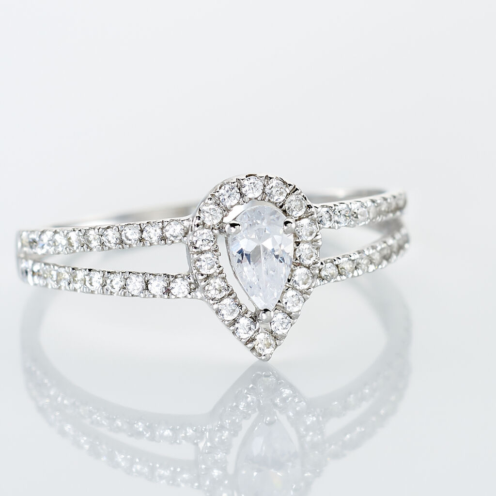 Bague Hildana Or Blanc Oxyde De Zirconium