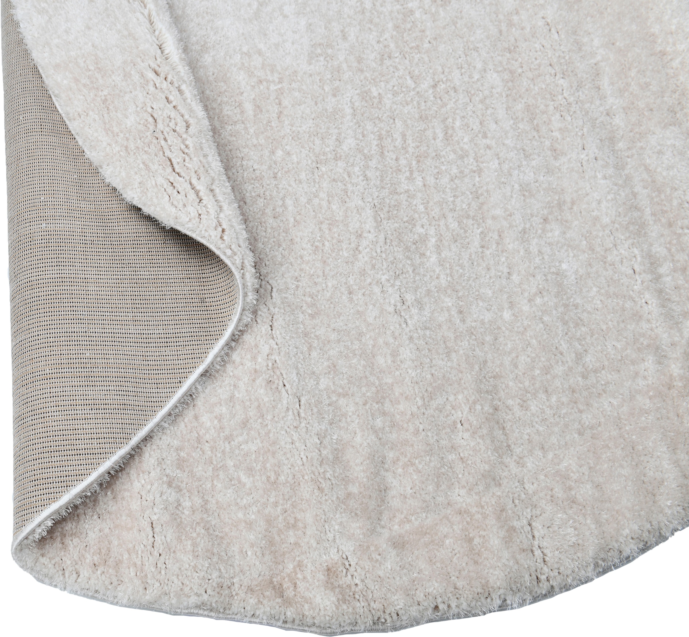 my home Hochflor-Teppich »Malin« rund 43 mm Höhe Uni-Farben, leicht glänzend, besonders flauschig durch Mikrofaser