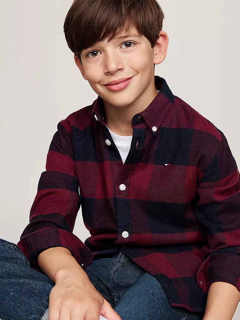 TOMMY HILFIGER Jungen Hemd dunkelrot
