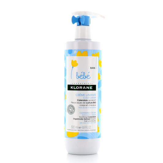 Crème lavante bébé au Cold Cream Klorane