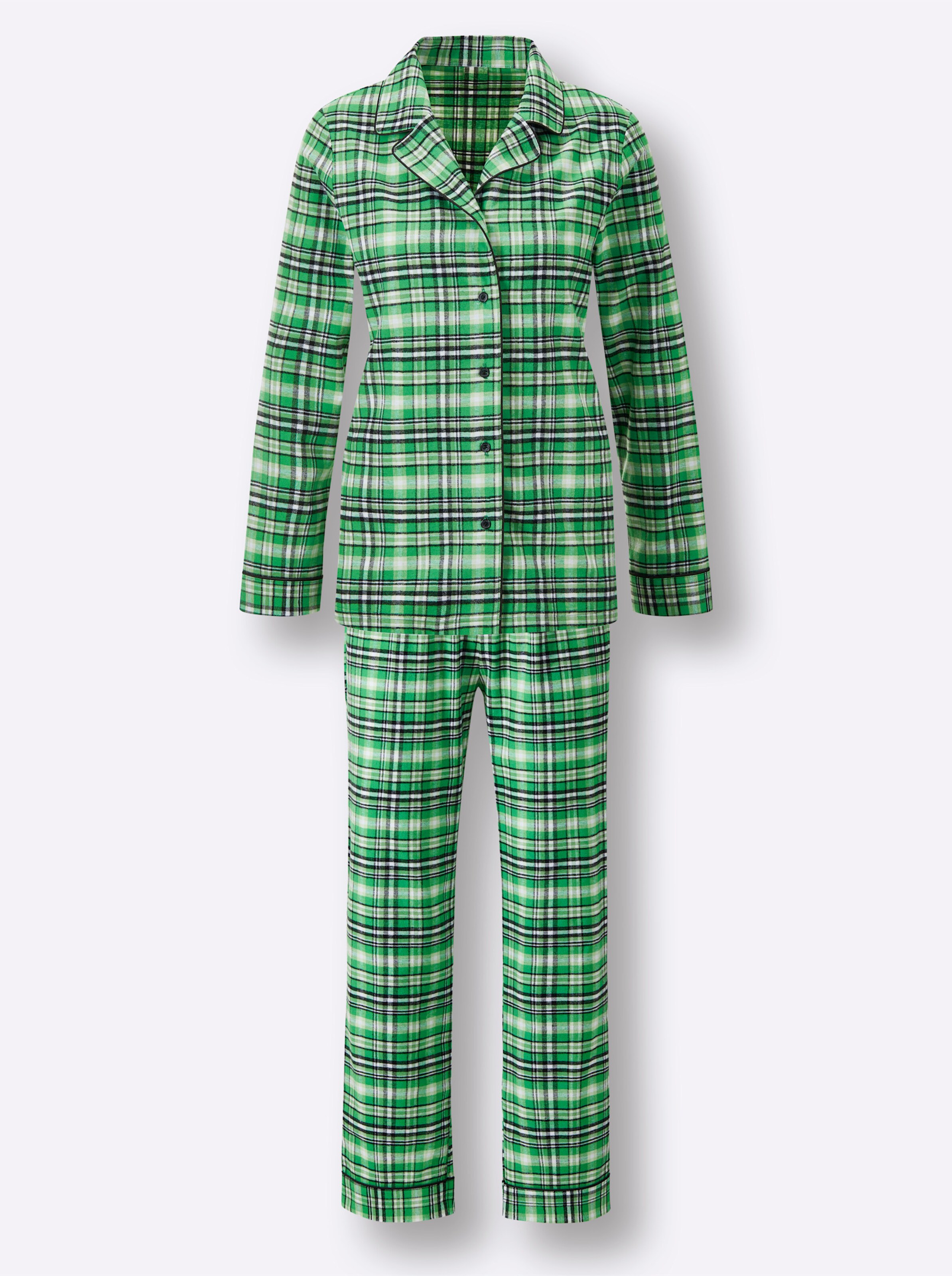 wäschepur Pyjama in apfel-schwarz-kariert