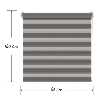 Decosol duo rolgordijn lichtdoorlatend t.b.v. draaikiepraam antraciet (kleurnr. 4309) 62x160 cm (bxh)