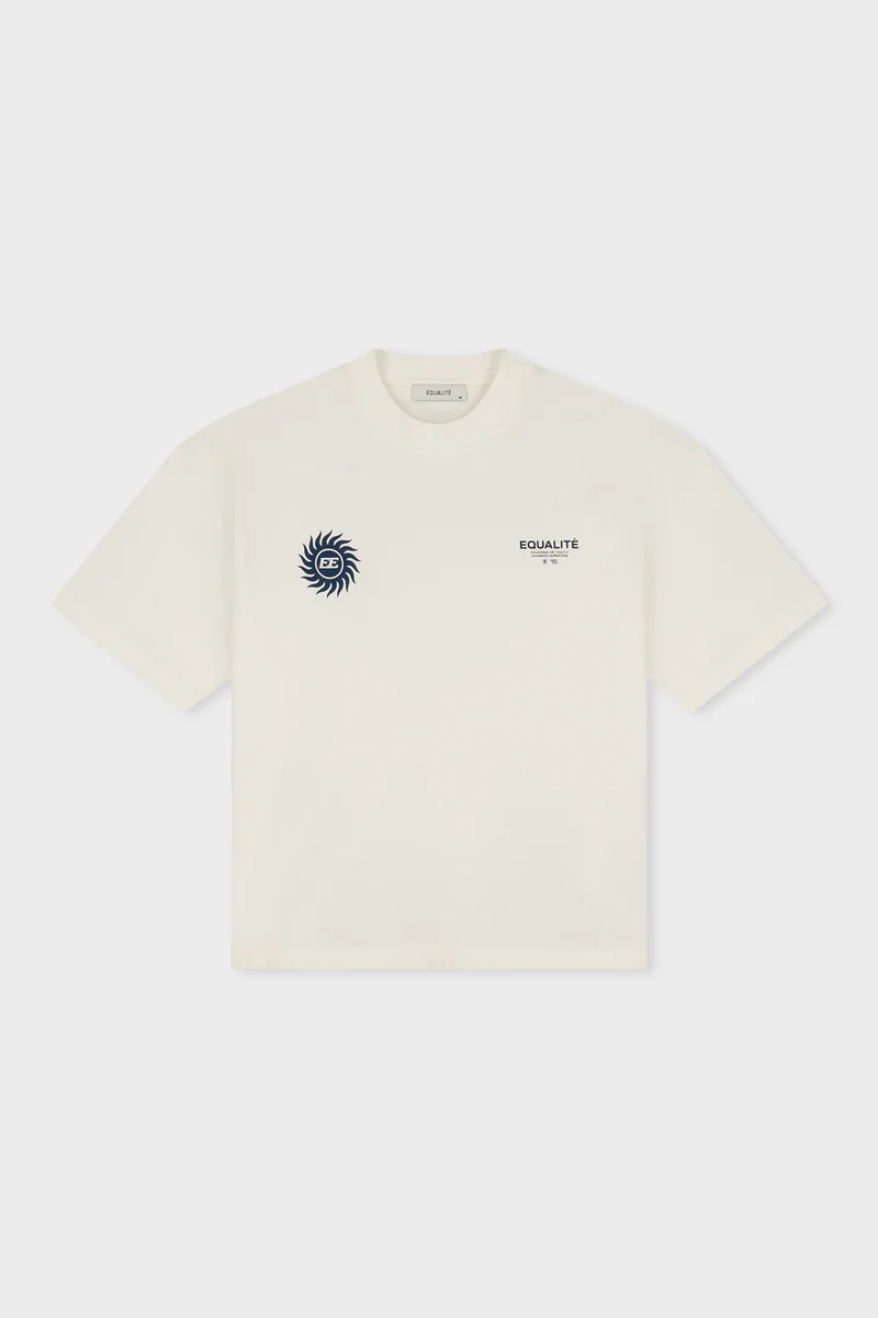 Equalité Sunny Boxy T-Shirt Dames Gebroken Wit/Donkerblauw