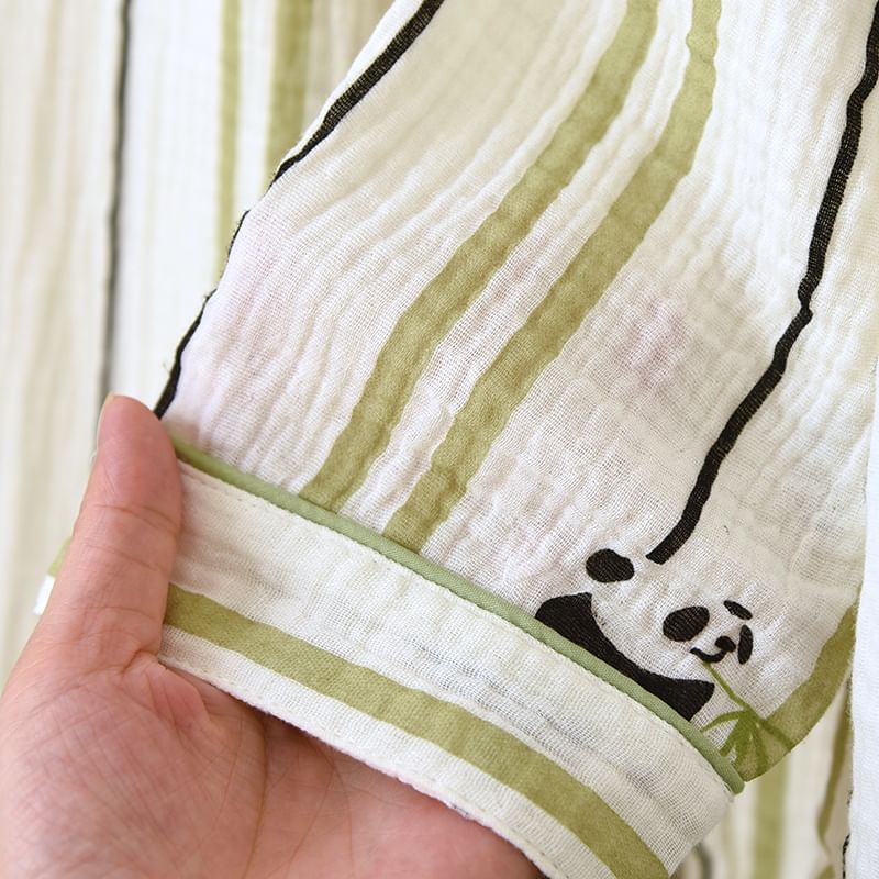 MelMount - Bijpassende pyjamaset voor koppels: gestreepte top met lange mouwen + broek (verschillende ontwerpen)