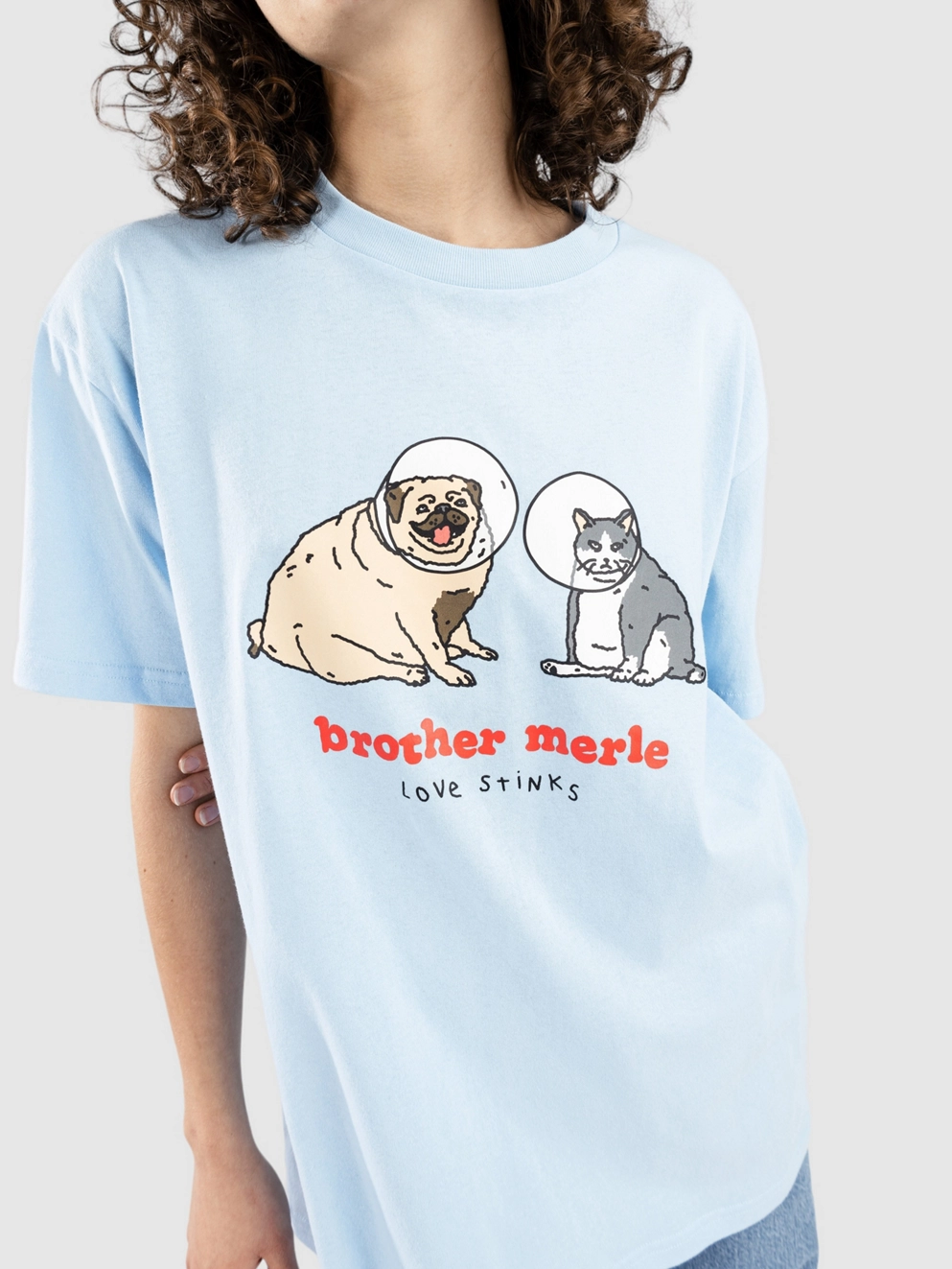 Brother Merle Love Stinks T-Shirt light blue