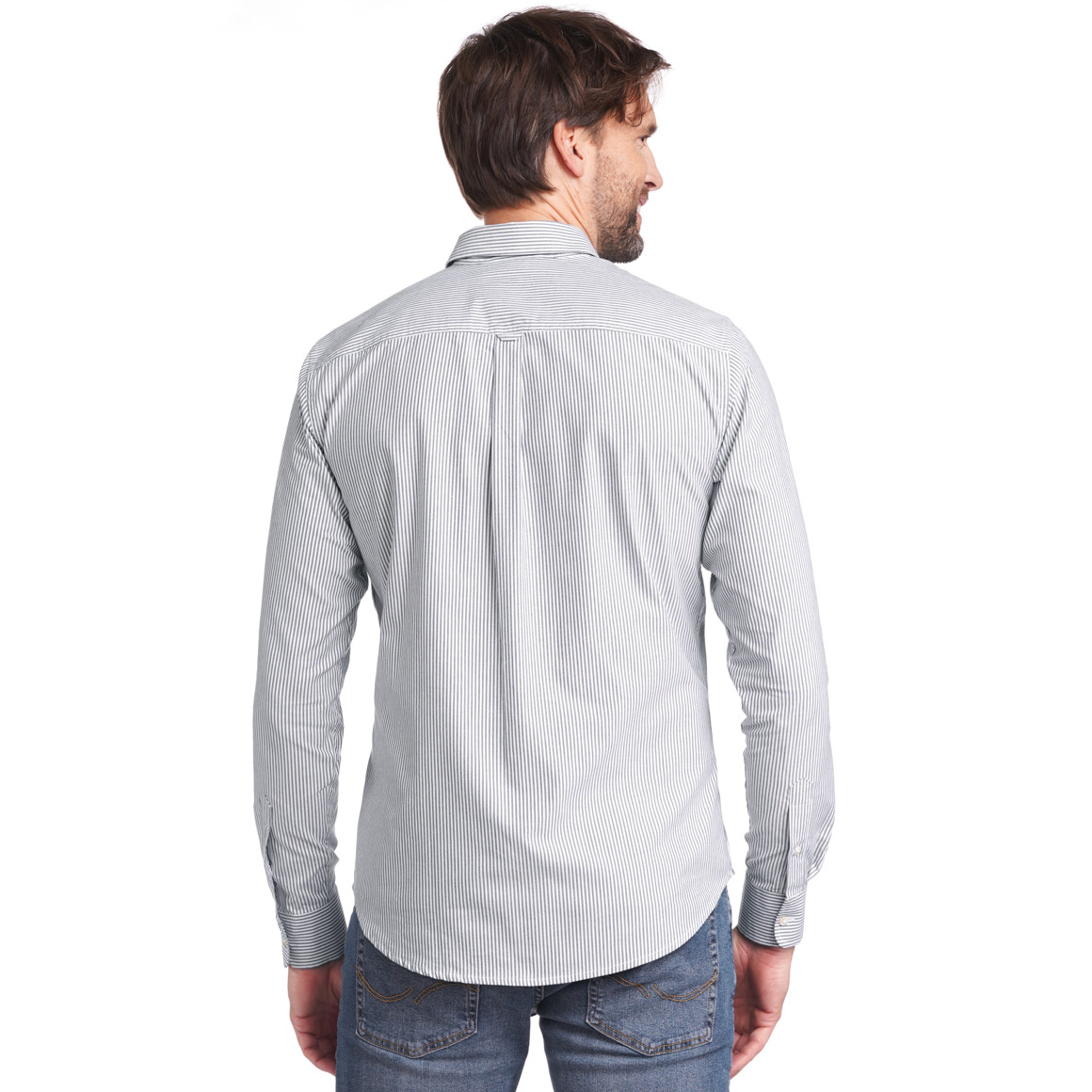 Jonas Nielsen Herren Hemd mit Button-down-Kragen dunkelblau / weiss