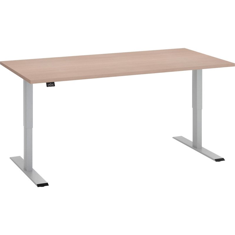 Bureau assis-debout Ecla Ergo réglage électrique en hauteur piètement gris aluminium