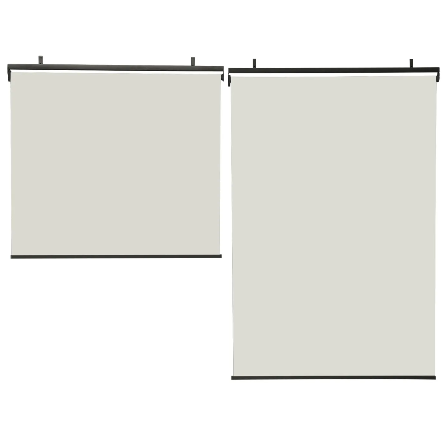Lot de 2 stores enrouleurs L.124 x H. 225 CM pour pergola écru