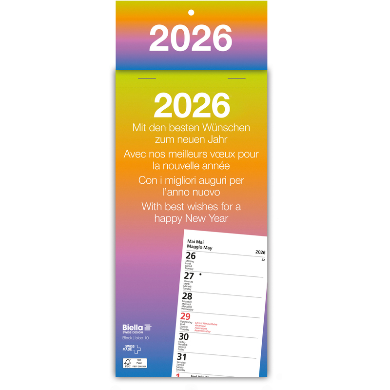 Biella Abreisskalender 2026, Nr. 10, 1 Woche / 2 Seiten