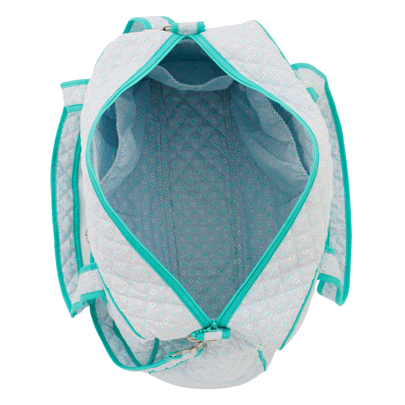 Sac à langer imprimé fleuri en coton| Bleu