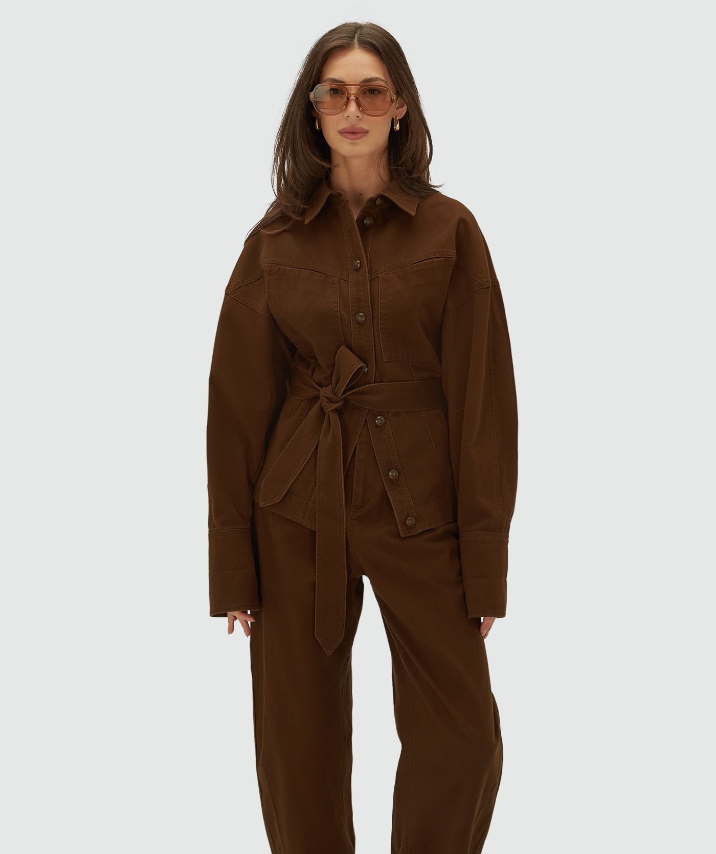 JV-NURA fitted blouse - brown