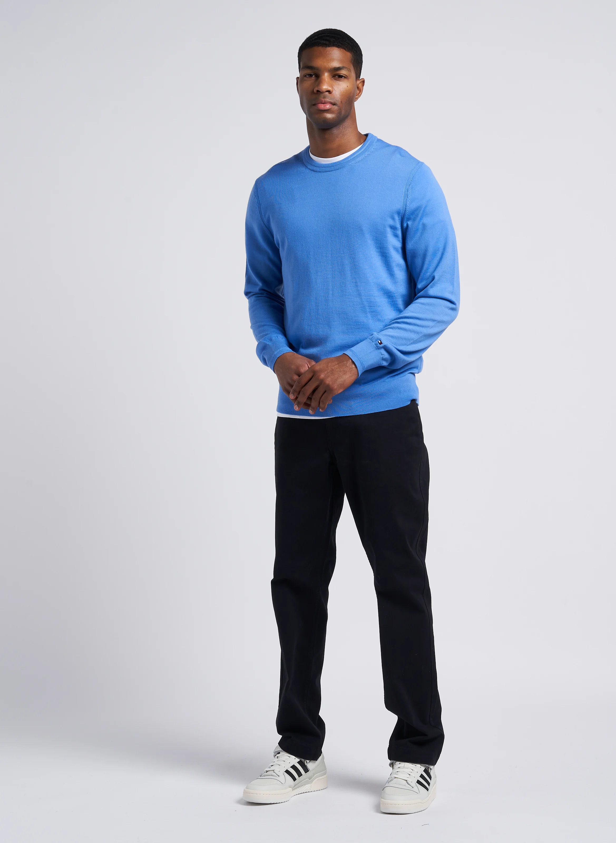 Pantalon slim en coton mélangé | Noir