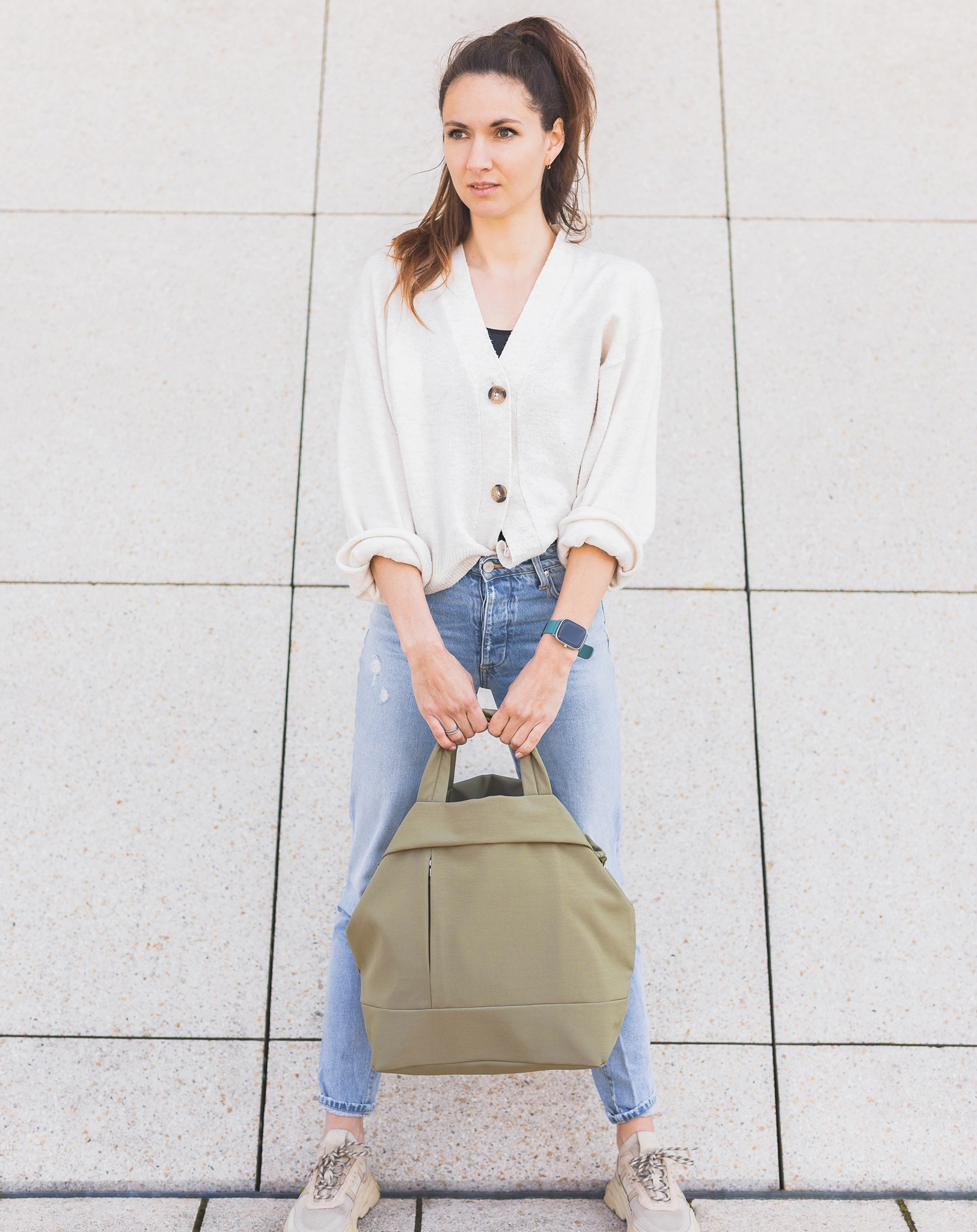Wickeltasche PALMA (43x35x25) in olive