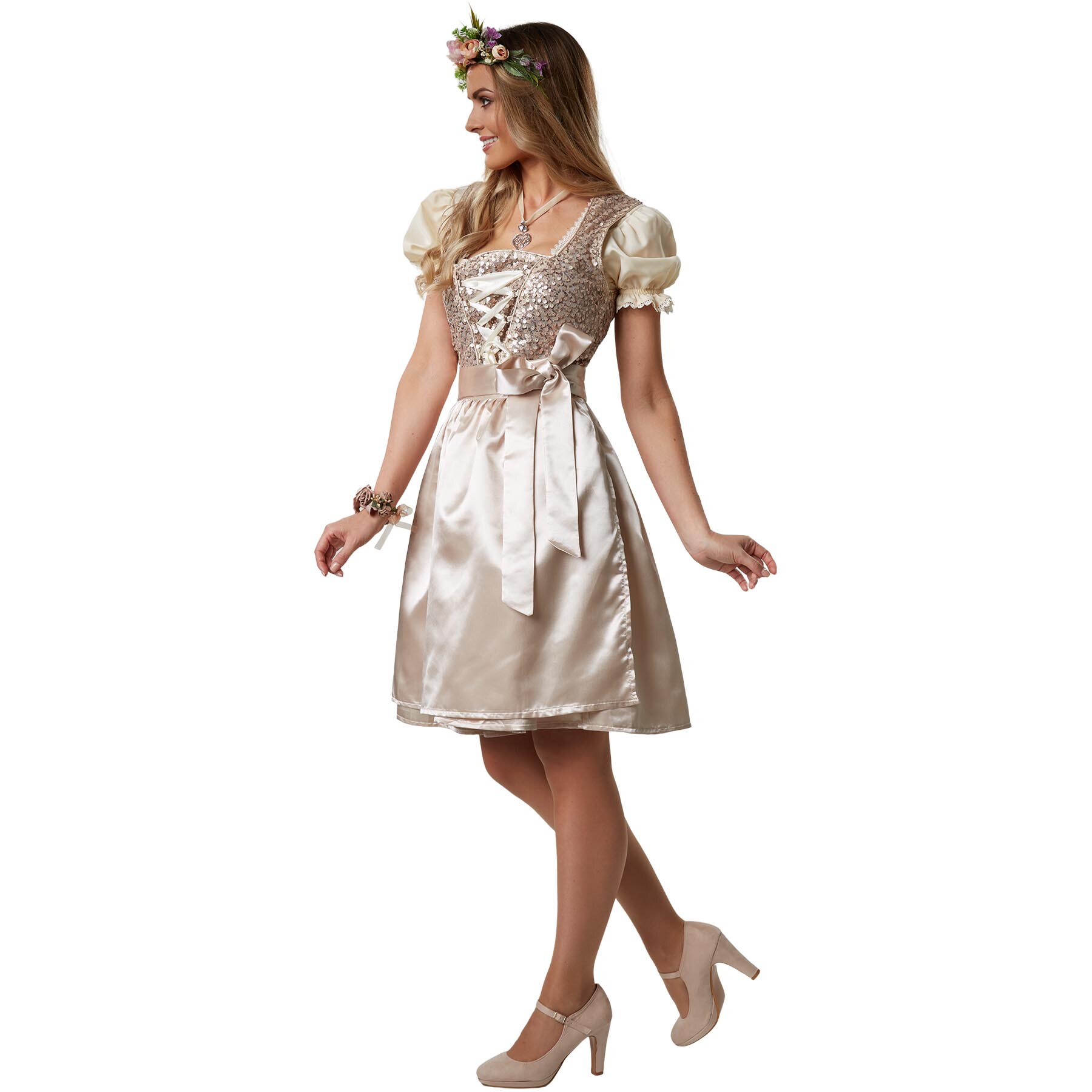 tectake® Frauenkostüm Mini-Dirndl Burgau Modell 1