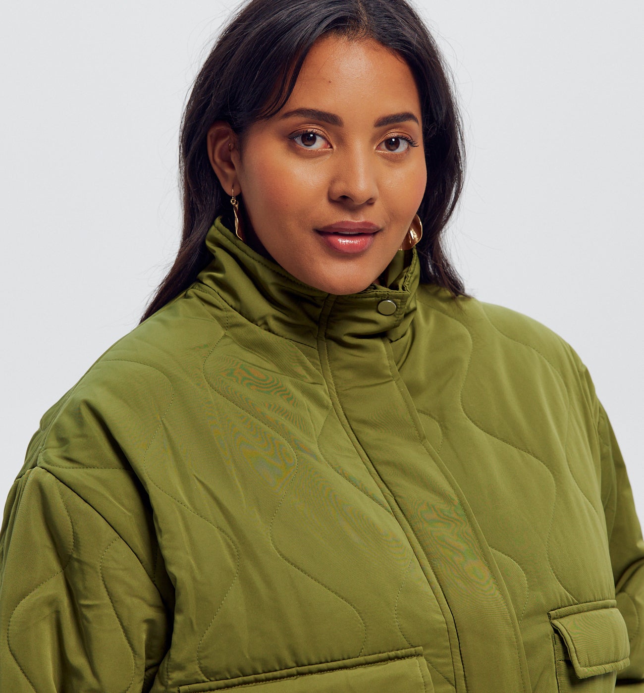 Blouson matelassé oversize - Kaki