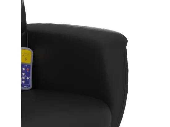 Fauteuil inclinable de massage avec repose-pied noir similicuir