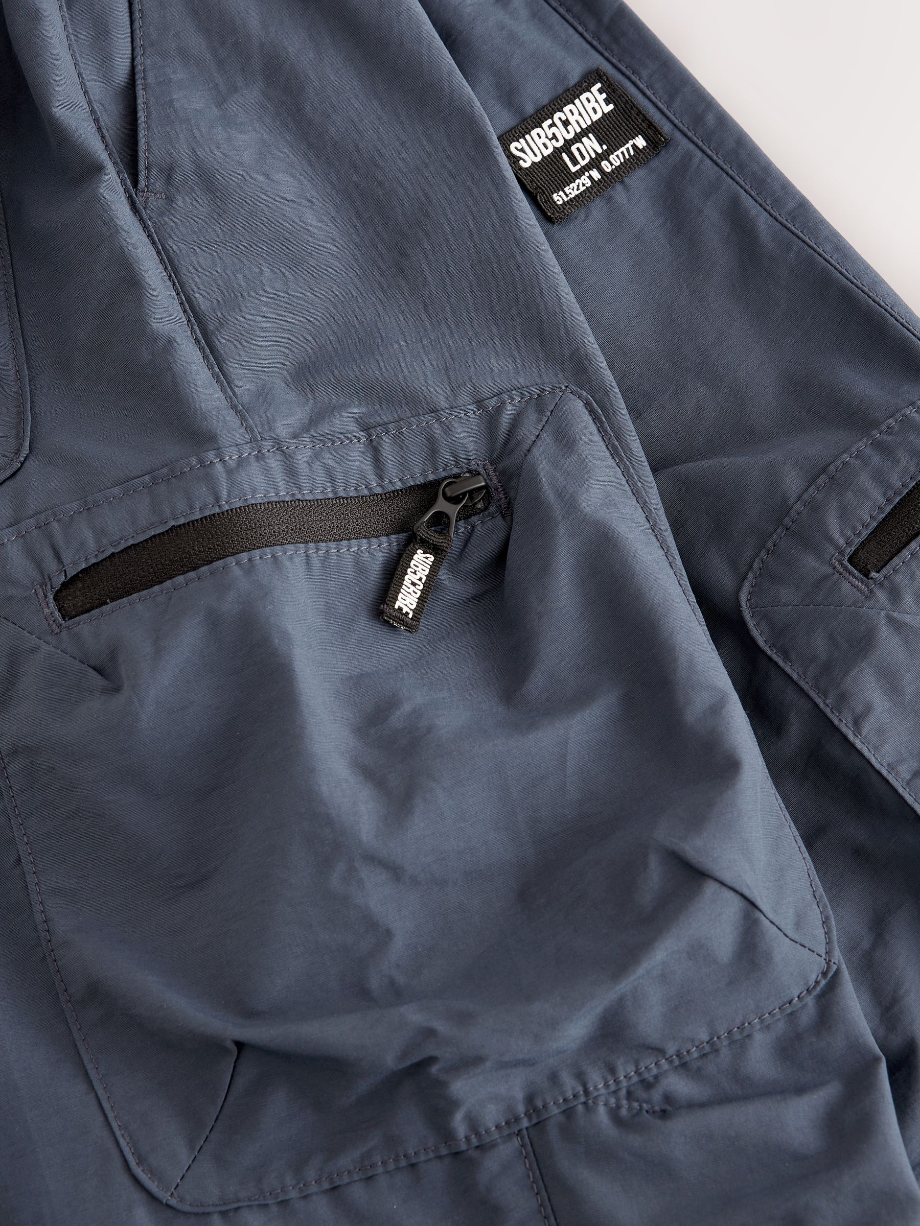 Blauw - Cargo broek met ritszak (3-16jr)