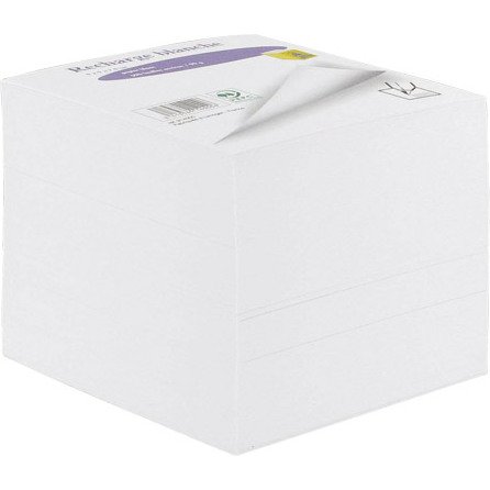 Recharge blanche supplémentaire pour bloc-cube plexi 90 x 90 mm - non encollée - bloc de 580 feuilles
