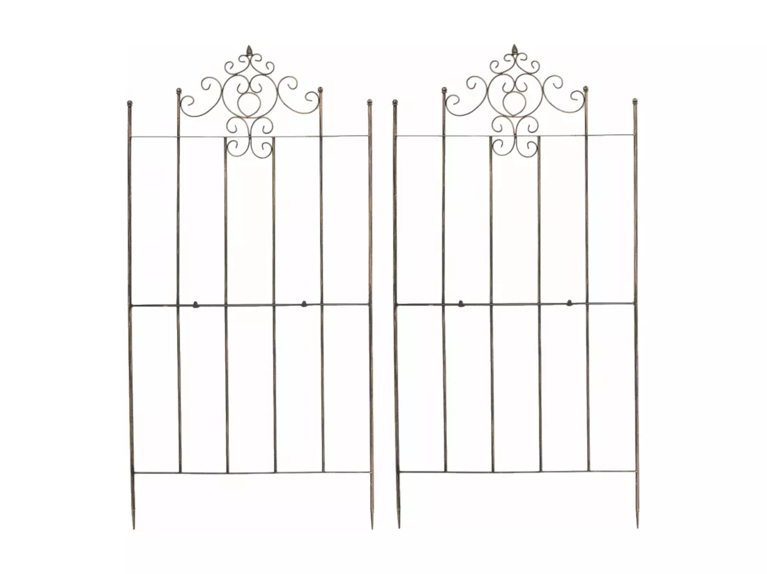 Lot de 2 treillis métal bronze 85.5 x 2 x 170 cm 10_0003844
