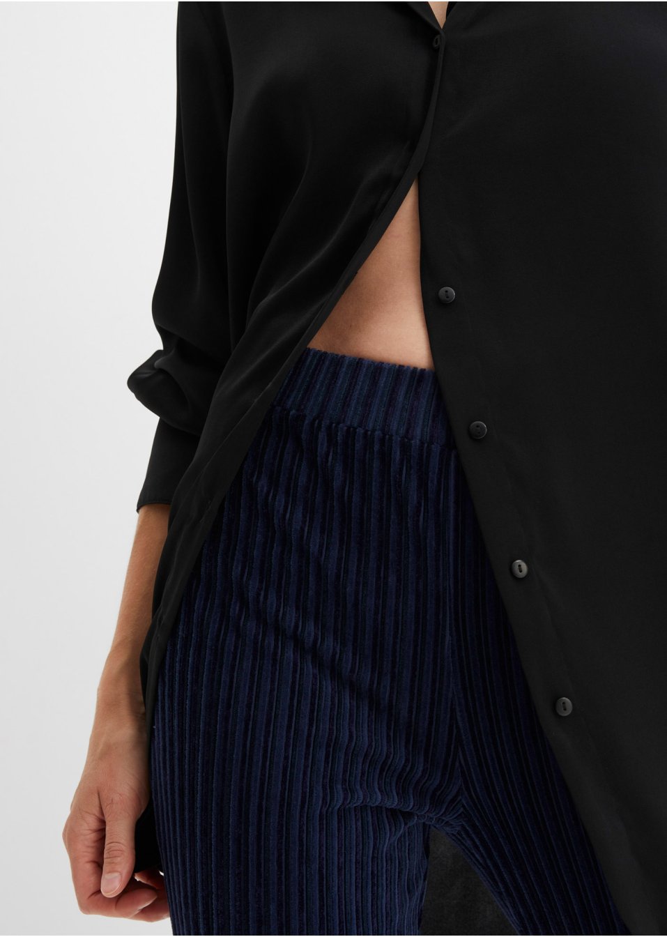 Pantalon évasé en velours