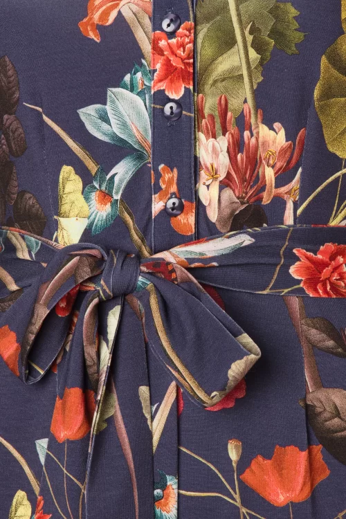LaLamour Bella Autumn Garden jumpsuit in nachtblauw