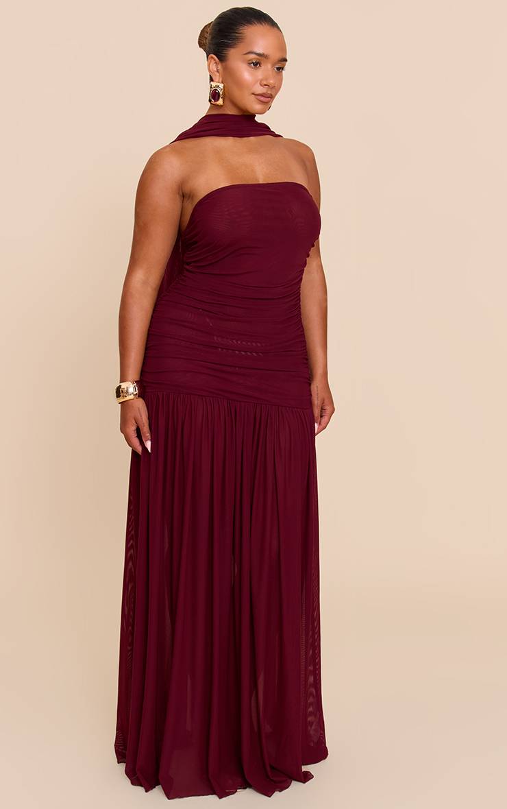 Prune Robe Maxi À Taille Basse Avec Détails Froncés Et Foulard Shape