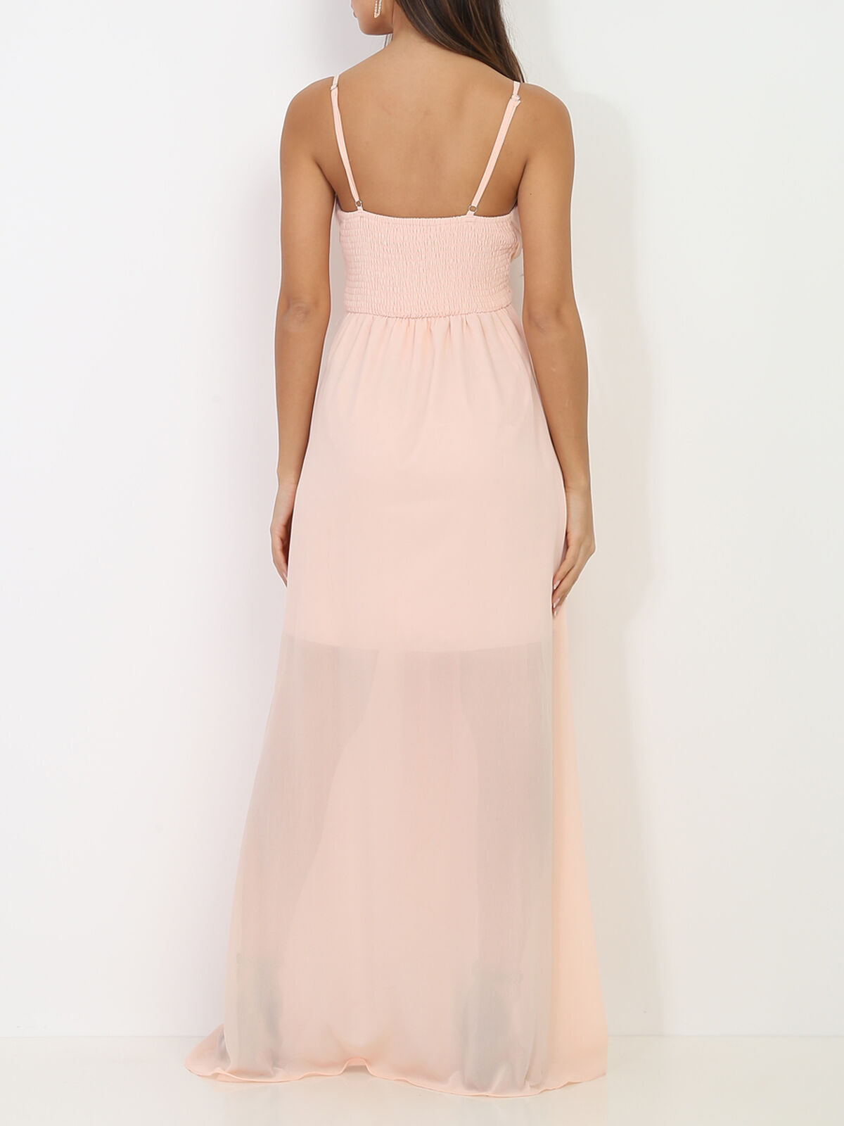Robe de soirée longue- Rose