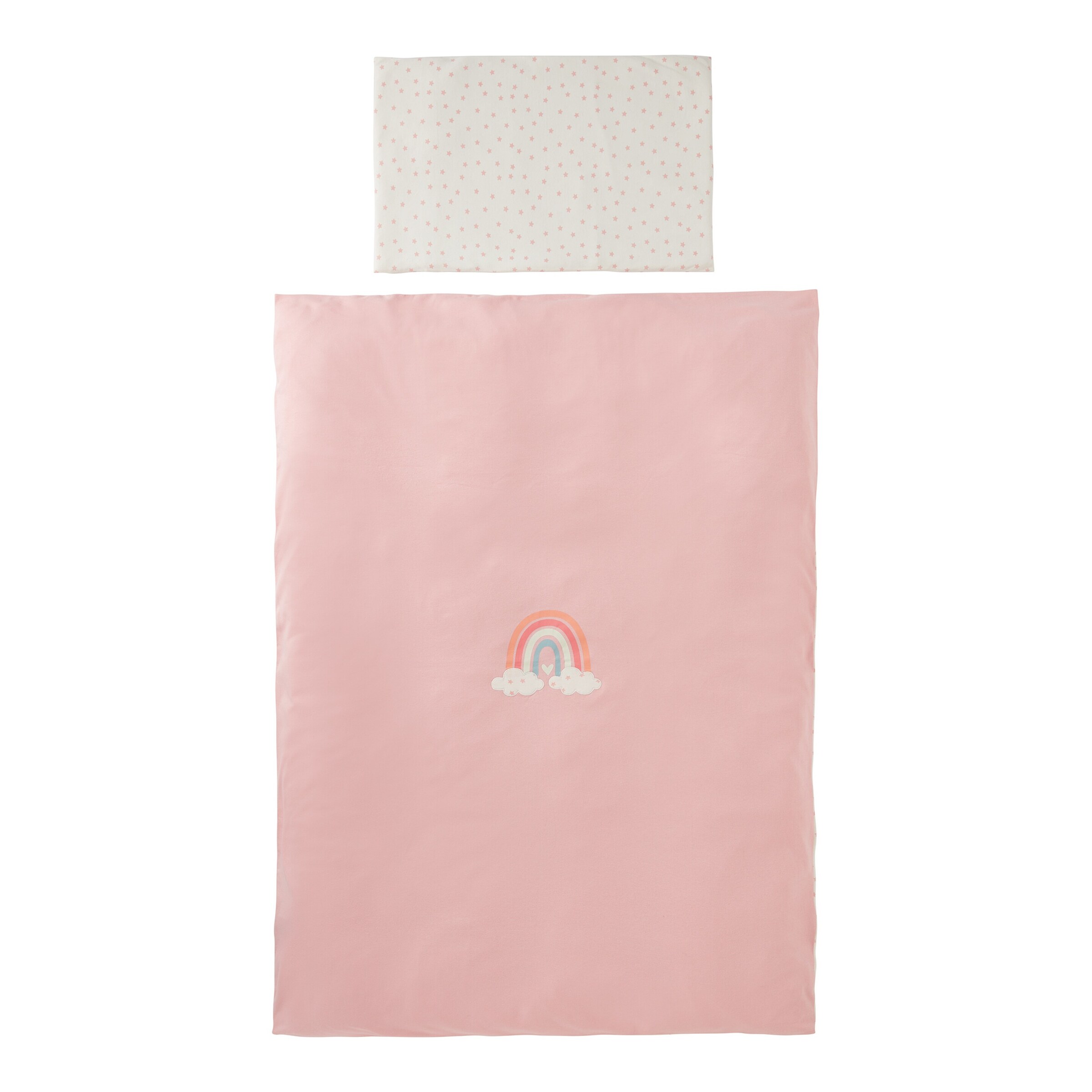 BORNINO HOME Wende-Bettwäsche Regenbogen 40x60 / 100x135 cm rosa