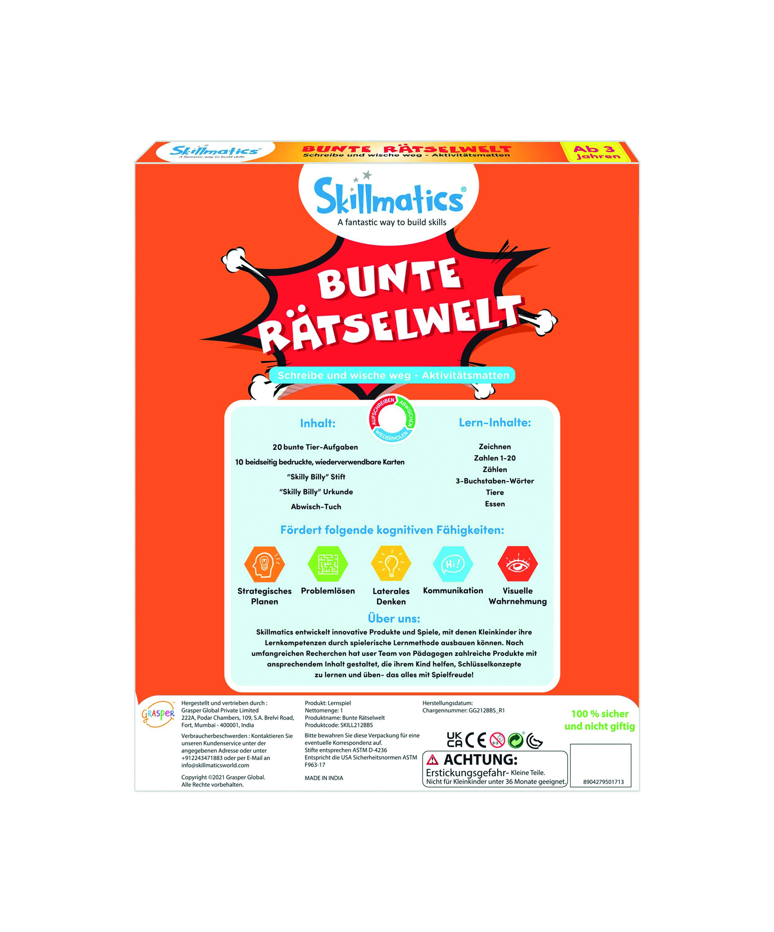 Skillmatics Write and Wipe Kit Bunte Rätselwelt