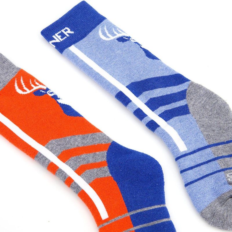 Wildlife Skisokken Junior Dubbelverpakking - Oranje/blauw