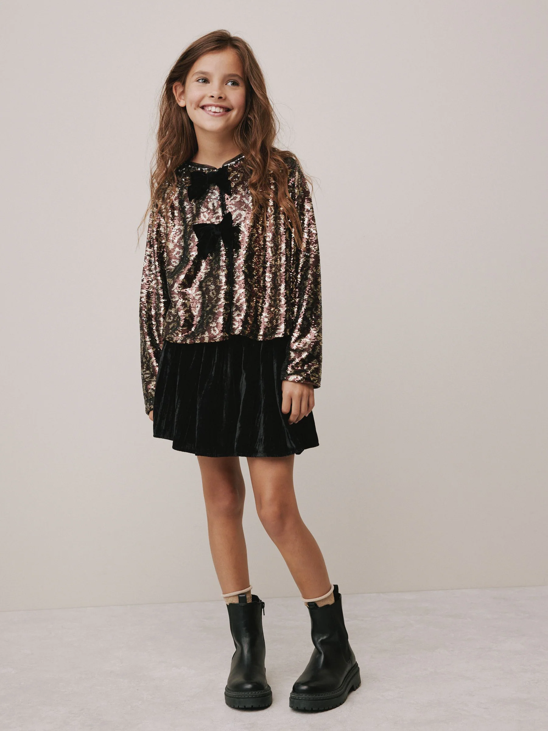 Animal - Sequin Bow Long Sleeve Top (3-16yrs)