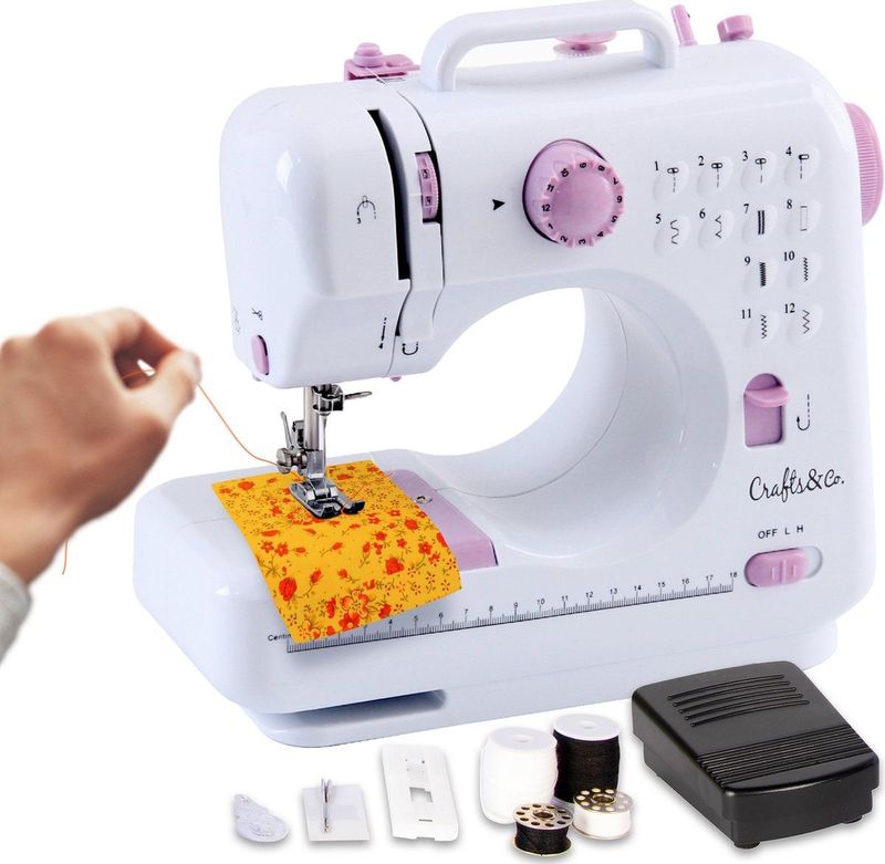 Crafts&Co Naaimachine Kinderen - Hobby & Creatief - Kindernaaimachine - Naaiset - Sewing Machine - DIY - Wit