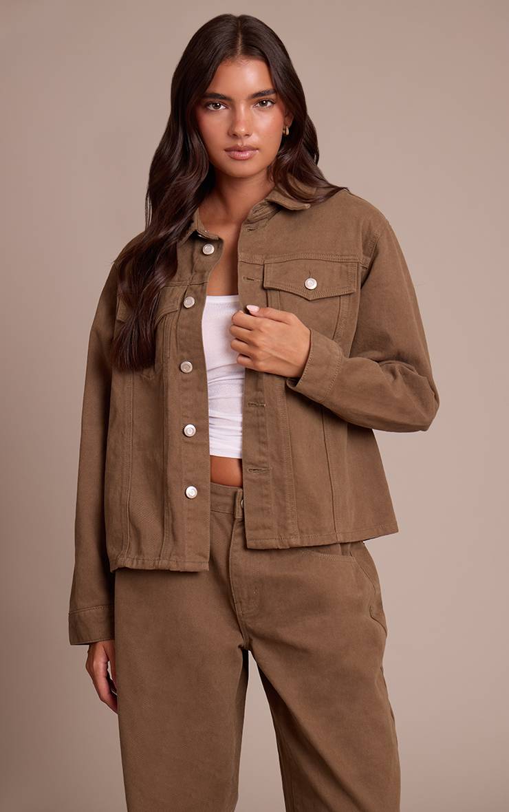 Vert Olive Jean Large Taille Mi-haute Coupe Décontractée