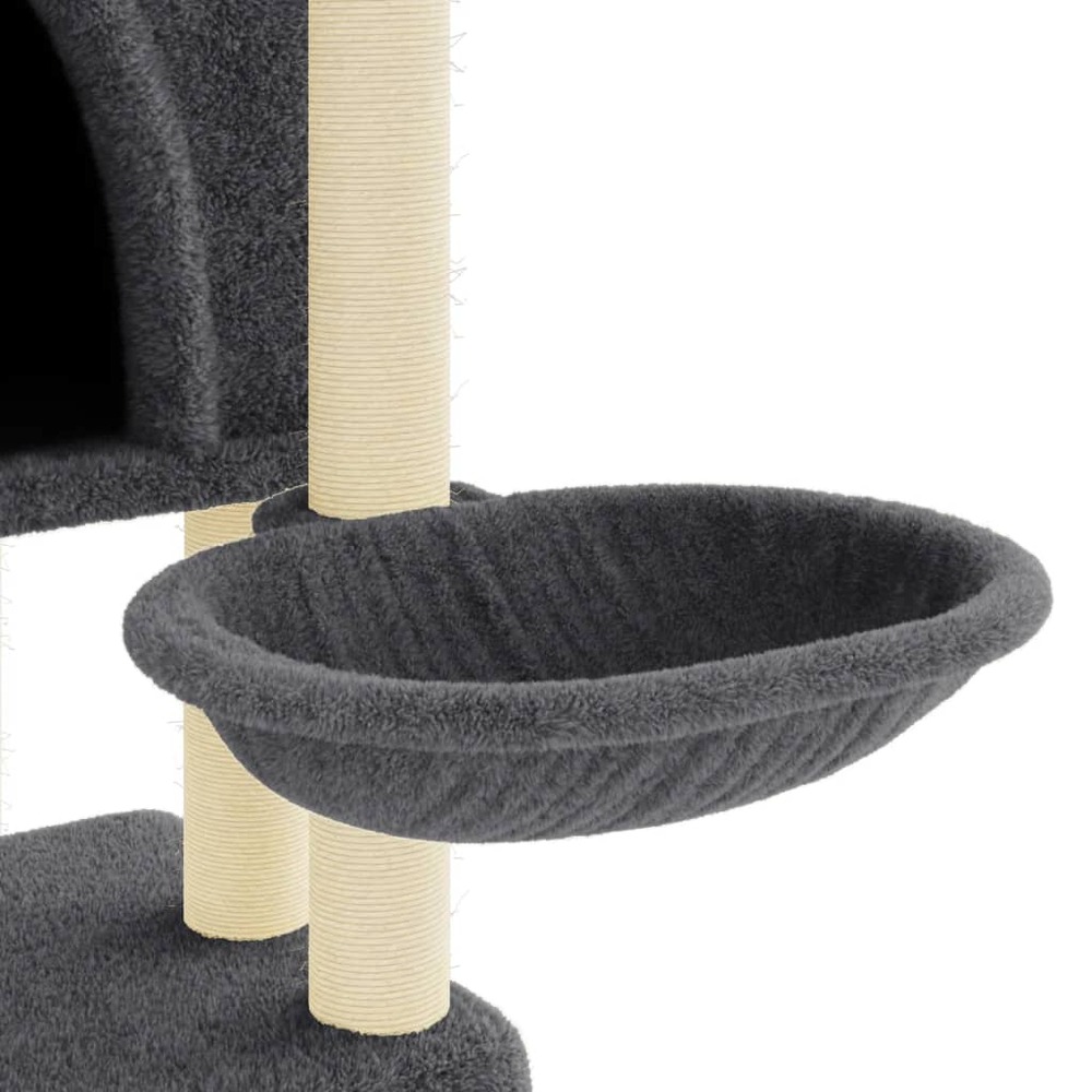 Arbre à chat avec griffoirs en sisal gris foncé 180 cm