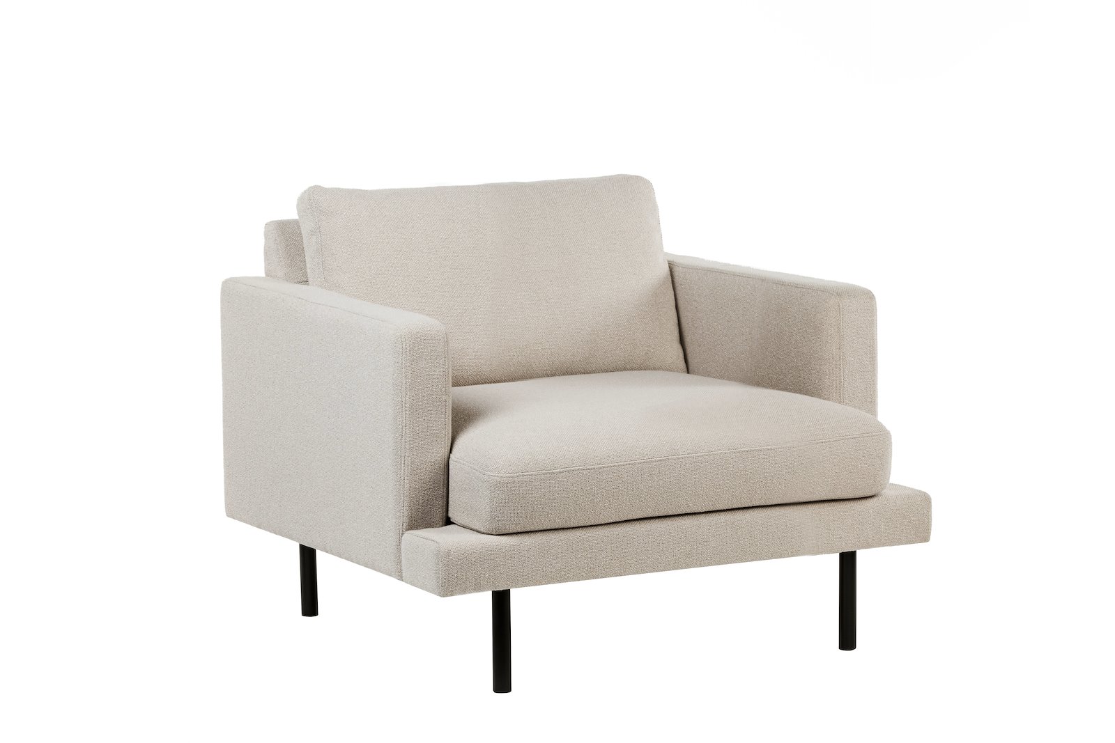 Newport stol Tekstil Mia beige med sorte stålben