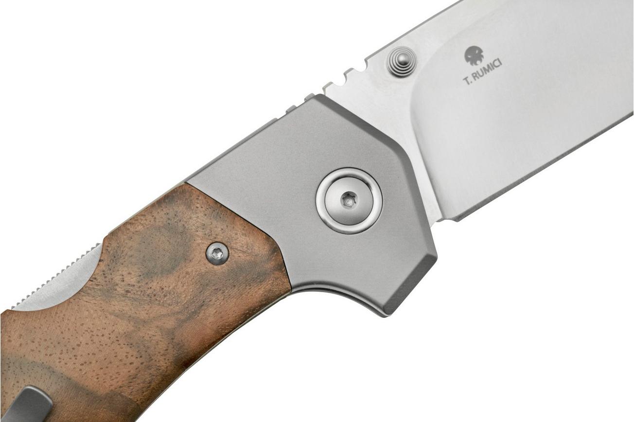 MKM Hero Stonewashed, Walnut Wood, Titanium Bolsters, zakmes