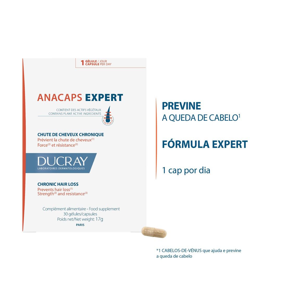 Cápsulas Queda Cabelo Crónica Anacaps Expert - 30un